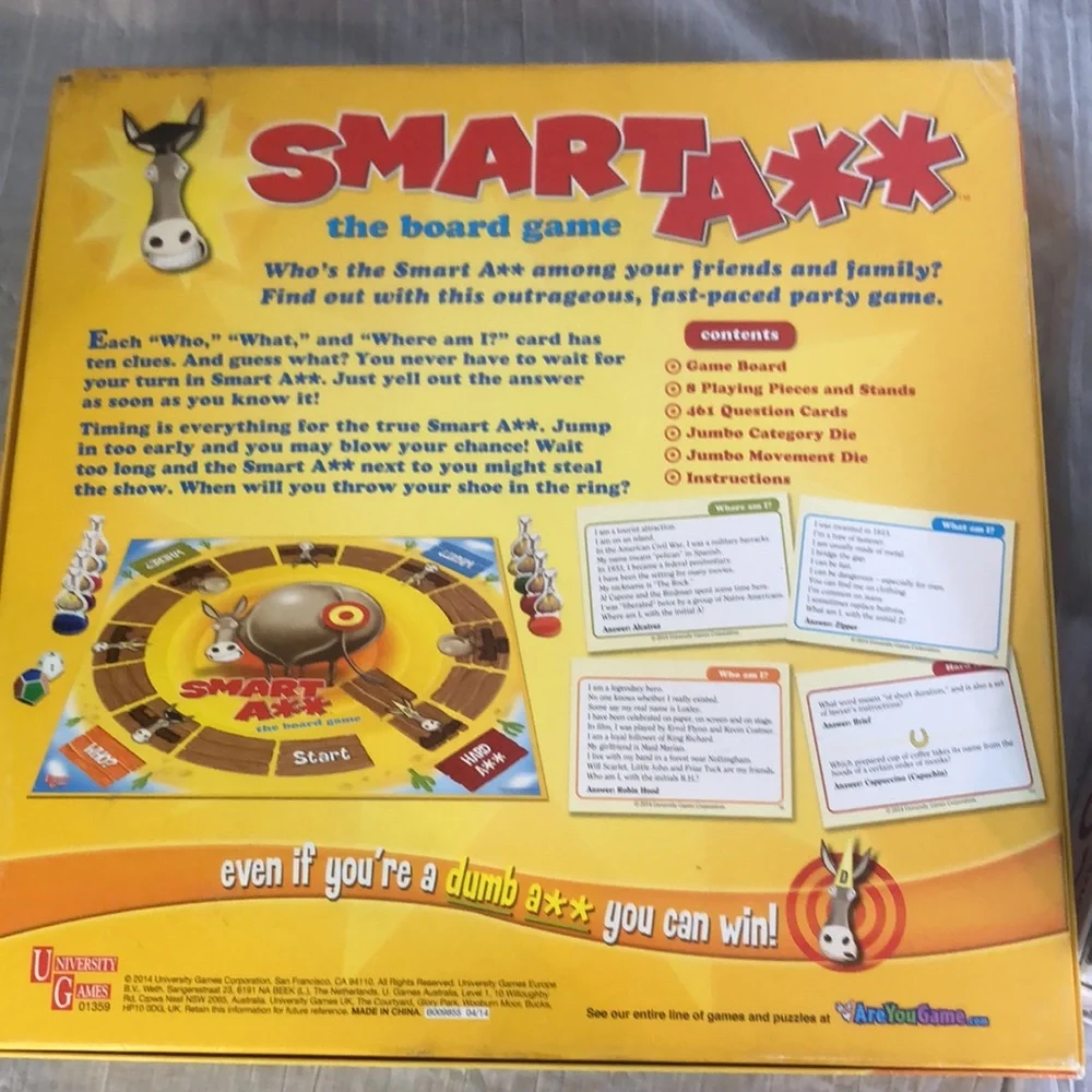 Lot of 3 party games-SMART ASS, You are a Liar , Icons-Woman who play to win